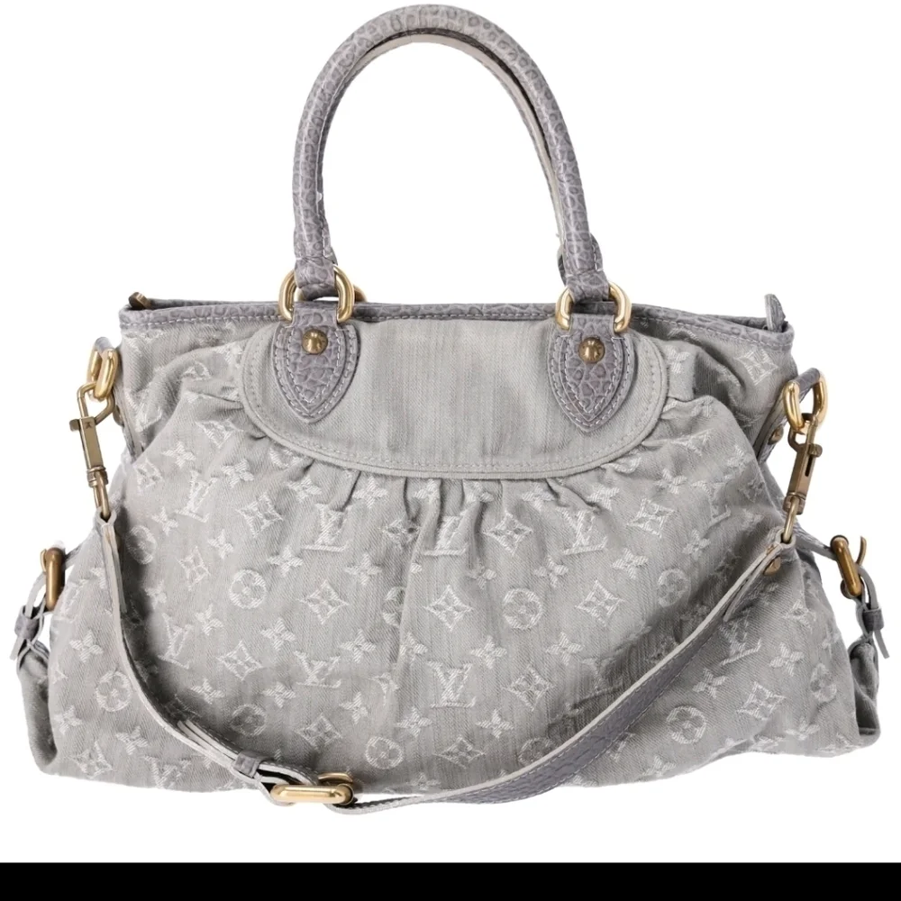 Louis Vuitton Neo Cabby MM Grey Vintage Denim Shoulder Bag